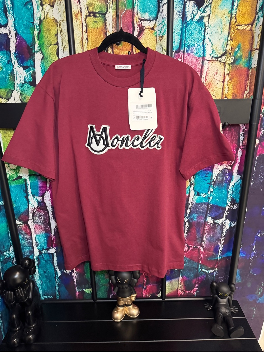 Moncler Men's Maroon Logo Short Sleeve Tee